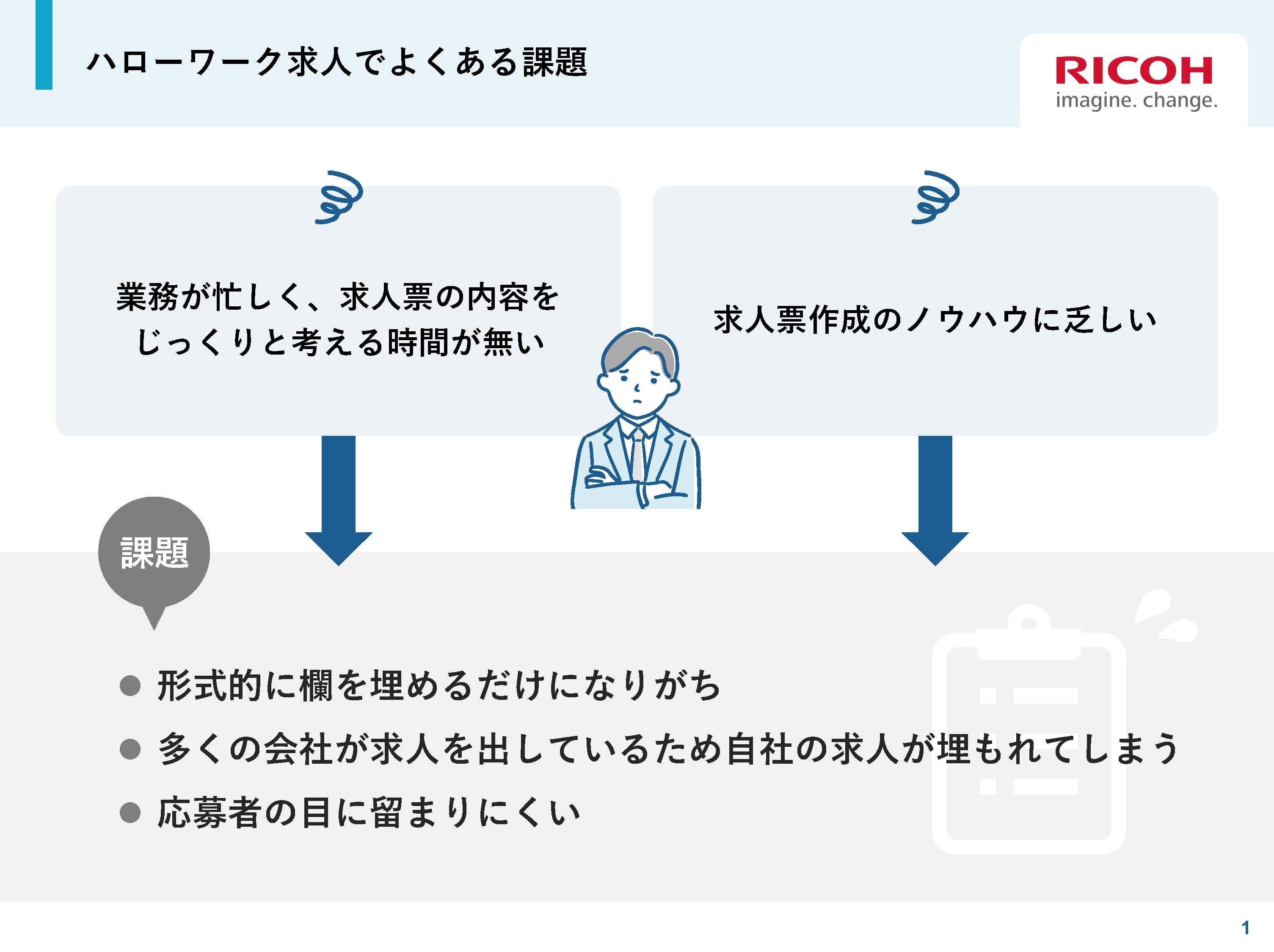 ハローワーク求人でよくある課題を記載した資料